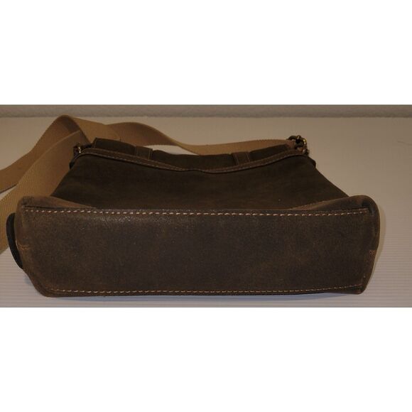 NWOT Patricia Nash Brown North South Moto Messenger Crossbody Leather Unisex Bag - Picture 7 of 12